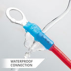 Wirefy 130 PCS Heat Shrink Ring Terminals 3/8" - a Resistant Ring Connectors - Eyelet Wire Connectors - Blue 16-14 AWG