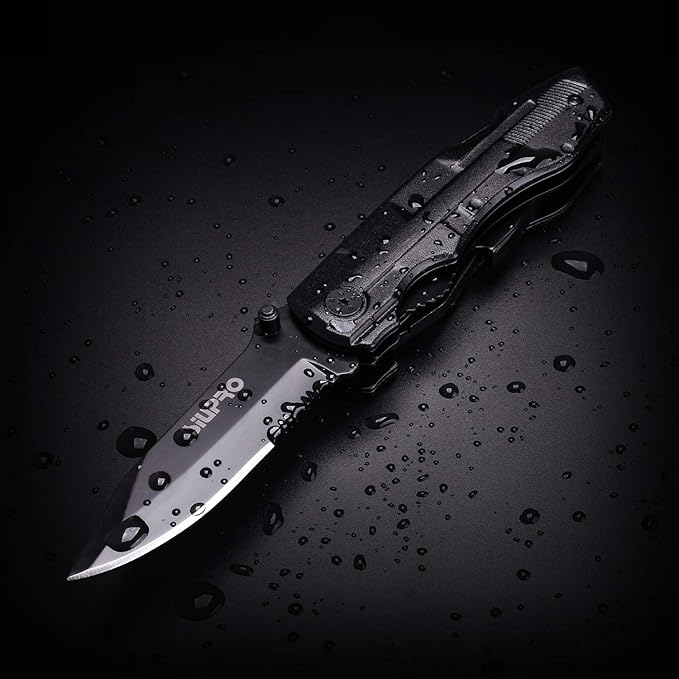 Multitool Pocket Knife for Men, Tactical Folding Multi Tool, Multipurpose Utility Plier Set, Camping, Survival, Hiking Gear, Screwdriver Kit, Mens Gifts Idea