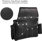 Heavy Duty 19 Pocket Leather Tool Belt Suspender Multipurpose Pockets Work Organizer Pouch Framing Fat Lip Tool Holder for Carpenter, Construction, Handyman, and Electrician Tool Belt Set