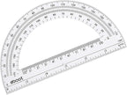 EBOOT Plastic Protractor Math Protractors 180 Degrees, 6 Inch, Pack of 2 (Clear)