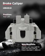 cciyu Rear Left Brake Caliper w/Bracket 18B4818 For Jeep For Grand Cherokee 4.0L 1999-2004,For Jeep For Grand Cherokee 4.7L 1999-2004