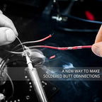 Wirefy 150 PCS Solder Seal Wire Connectors - Heat Shrink Solder Butt Connectors - Waterproof Solder Sleeves - Self Soldering Wire Connectors - Red 22-18 AWG
