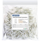 Heat Shrink Butt Connectors, 200 Pcs Clear 26-24 AWG Insulated Waterproof Electrical Heat Shrink Wire Connectors Automotive Marine Wire Crimp Terminals Butt Splices for Boat, Car