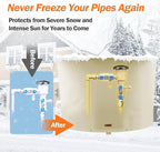 Backflow Preventer Pipe Insulation Cover (5°F) - Irrigation Sprinkler Valve Insulated Pouch - Water Well Pump Cover - Sturdy 5 Layers for Winter Freeze Protection, 40" W x 24" H, Beige