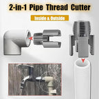 Integrated Internal & External Pipe Threading Tool, Pipe Thread Cutting Tool, Electric Drill Compatible 2 In 1 PVC Pipe Threader Kit, 1/2" 3/4" PVC Thread Maker Tool for Water Pipes (1 Pc 1/2’’)
