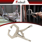 findmall 6Pcs 11 Inch Locking C Clamps with Swivel Pads Heavy Duty C-Type Locking Plier Table and Tool Vise Grip for Shop Home Farm and Automotive DIY Woodworking Welding Cabinetry Pocket Hole Joinery