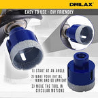 Drilax Pro Series 2 Inch Diamond Hole Saw for Angle Grinders | 1-3/8" Depth | 5/8"-11 Thread | Fast & Dry Drilling for Large Conduit, Pipes, Access Holes | Long Life