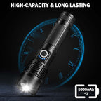Rechargeable Flashlights High Lumens, 4 Pack 99,000 Lumens Led Flashlights with 5000ɱAh Βattery, Waterproof Powerful Flash Light Multifunctional Flashlights for Home Camping Hiking