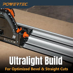 POWERTEC 55" Track Saw Guide Rail for Ridgid Track Saws | Perfect for Repeatable Rip Cuts & Crosscuts | Extruded Aluminum Guide Rail for Optimized Bevel & Straight Cuts (71988)