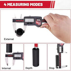 IP67 Digital Caliper Measuring Tool 0-6" Range, ±0.001" Accuracy Electric Micrometer Caliper with Large LCD Screen, Stainless Steel Electronic Digital Ruler with Auto-Off Feature