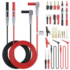 BINTA 28PCS Silicone Multimeter Leads Kit with Replaceable Gold-Plated Test Probes 4PCS Alligator Clips Test Hook Storage Bag, Multimeter Test Leads Kit for Industrial Car Electrical Testing Home
