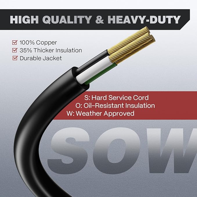 ARCCAPTAIN 30Amp 20ft Welder Extension Cord 10 AWG [UL Listed], 250V NEMA 6-50 Heat-Resistant Welding Cord 3 Prong for MIG/TIG/MMA Welder, Plasma Cutter