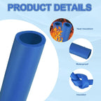 uxcell Pipe Insulation Tube Foam, 1-1/4" ID x 1/4" Thick x 1.64ft Foam Pipe Cover Non-Slip Hollow Tubing Guitar Air Conditioner Stand Fitness Equipment Handles, Blue
