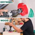 HYCHIKA 6 Inch/152mm Hole Saw,Bi-Metal Cutter Hole Max Cutting Depth 1-1/2inch(40mm) with 1 Arbor,2 Drill Bit for Wood Cutting Cornhole Plastic Drywall Boards Fiberboard