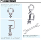 6-Pack Small C Clamps – 304 Stainless Steel Beam Clamps with M8 Screw Ring | Adjustable, Rust-Resistant I Beam Clamps for Ring Beams, Welding, Woodworking, Plants & Desk Use. Wide Jaw Openings (30MM)