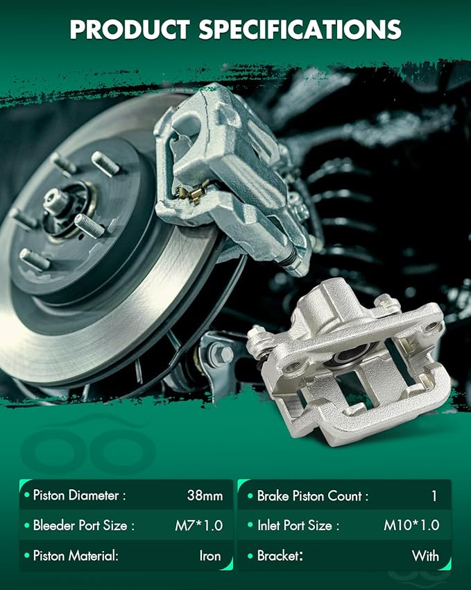 SCITOO 19B6696 Rear Left Disc Brake Caliper w/Bracket Fit For Nissan For LEAF 2011-2022,For Nissan For Rogue 2014-2020,For Nissan For Rogue Sport 2017-2022, Single Piston
