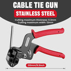 Stainless Steel Cable Tie Gun Kit-100PCS 11.8 inches 304 Heavy Duty Metal Zip Ties, 200LBS Tensile Strength & UV Resistant-for Fence, Exhaust Pipe, Chicken Coop & Industrial Use