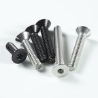 1/4-20 Bolt, 1/4-20 x 1-1/4 Inch Flat Socket Head Screws 15Pcs, 304 Stainless Steel 18-18 Countersunk Bolts, Full Thread, with Hex Spanner