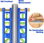 WORKPRO Magnetic Torpedo Level, Conduit Bending Level, Bubble Vials for 0°/90°/30°/45° Measurements, Aluminum Alloy Construction, 6.3-inch, Cobalt Blue