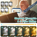10X Rectangle Magnifying Glass with Light, 5 Color Modes Stepless Dimmable Magnifier with Stand, LED Lighted Clamp Desk Lamp with Swing Arm, Hands Free for Reading Painting Close Work - Blue