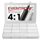 Eventronic 4:1 Heat Shrink Tubing Kit - 400 Pcs Adhesive Lined, Wire Shrink Wrap Tubing, Marine Grade Industrial Heat-Shrink Tubing, Clear