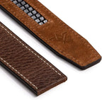 SlideBelts Full Grain Leather Belt with Contrast Stitching - Custom Fit for Adult Men, Golfers
