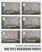 Dual Laser Measurement Tool, 393Ft/120M Bilateral Laser Distance Meter, Rechargeable Laser Measure with Ft/in/M Multiple Units, Angle Sensor, Pythagorean Mode, Area and Volume