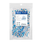 Kuject 100PCS Solder Seal Wire Connectors AWG 16-14, Blue Solder Seal Heat Shrink Butt Connectors Terminals Waterproof Wire Splice Connector for Marine Boat Wire Joint