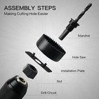 Hole Saw Set, 19Pcs Hole Saw Kit with General Purpose 3/4" to 5"(19-127mm) Saw Blades, Mandrels, Drill Bits, Installation Plate, Hex Key with Storage Case, Idear for Wood, Plywood, PVC Board