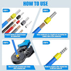 LUNEY Ferrule Crimping Tool Kit with 1800PCS Wire Ferrules Kit Wire End Terminals & Crimper Plier, Self-adjustable Ratchet Tool Set for AWG 23-7 Cable connectors, 0.25-10mm² (1800PCS PLUS)