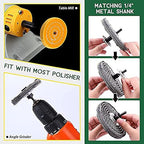 4'' Buffing Polishing Wheels with 3 Pcs Polishing Compounds/White Cotton (50-ply) /Yellow Cotton (36-ply)/Flannel (30-ply)/Denim and 1/4" Shank for Bench Grinders/Bench Buffer Rotary Tools