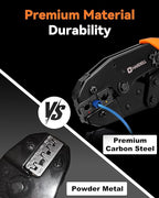 HARDELL Crimping Tool for Heat Shrink AWG22-10, Wire Crimping Tool with 90 PCS Wire Connectors, 3 Interchangeable Dies, Anti-Slip Grip, Electrical Connectors Kit Ratchet Wire Terminal Crimper