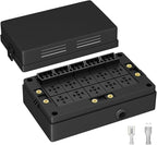 DAIERTEK Fuse Relay Box 12V Automotive 10 Slots Relay Holder 15 Slots ATC/ATO Fuse Holder Universal Fuse and Relay Box Block for Automotive Truck Marine Boat