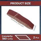 2 Pcs Sanding Belts 6 x 89 Inch 180 Grit Aluminum Oxide Abrasive Sandpaper for Belt Sander Metal Grinding Wood Working Weld Rust Removal
