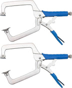 DRAGONITE Heavy Duty C Clamp, Vise Grip Locking Pliers With Swivel Pads, 18 Inch Face Clamp for Woodworking, Welding and Pocket Hole Joinery, 2 Piece