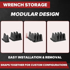 40PCS Magnetic Wrench Organizer Wrench Holder - Wrench Tool Organizers for Tool Drawer Storage, Wrench Storage Set with Metric & SAE Label, Wrench Rack Tool Gift for Professional Mechanics Men, Black