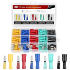 Nilight 200PCS Bullet Terminals Wire Connectors AWG 22-14 Female & Male Butt Insulated Waterproof Electrical Connector Kit for Automotive Marine Electrical Wiring
