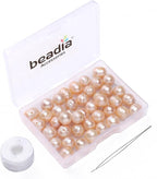 Natural Pearl Beads Potato 9-10mm Pink Freshwater Cultured Loose Gemstone Beads for DIY Jewelry Making 13.8''/Strand HQ