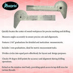 Assorts Multi Purpose Protractor Square Rule Centre Finder Divider Drill Point Gauge