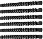 ALOANES 6 PC ABS Socket Organizer, 3/8 inch, Drive Socket Rail Holders, Heavy Duty Socket Racks, Black Rails with Black Clips