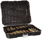 Metric 230 Pieces Titanium Twist Drill Bit Set, 135° Tip High Speed Steel, Size from 1mm up to 10mm, Ideal Drilling in Wood/Cast Iron/Aluminum Alloy/Plastic/Fiberglass, with Hard Storage