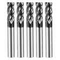 5pcs 1/8" Carbide Square End Mill Bits Set for Alloy Stees/Hardened Steels,Hrc55 Micro Grain Carbide Milling Cutter 4Flute CNC Router Bits with AlTiN Coating