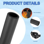 uxcell Pipe Insulation Tube Foam, 1-3/16" ID x 3/16" Thick x 1.64ft Foam Pipe Cover Non-Slip Hollow Tubing Guitar Air Conditioner Stand Fitness Equipment Handles, Black