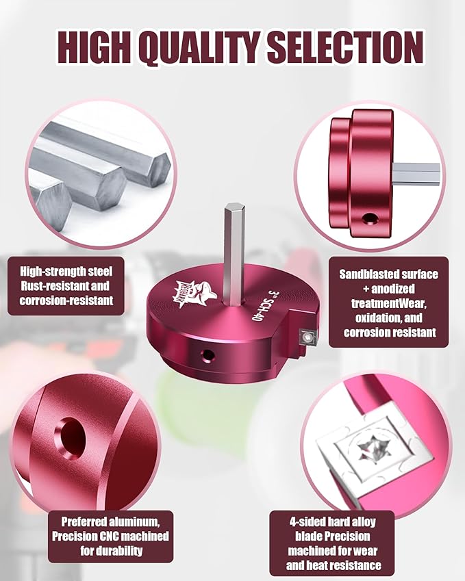 6 Pcs PVC Pipe Reamer Kit, PVC Fitting Saver Plastic Pipe Fitting Reamer Socket Saver Plumbing Tool Includes 3/4'', 1'', 1 1/2'', 2'', 3'', 4'' for Schedule 40 Fits Standard 1/2" Drill