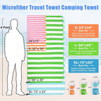 Sfee 2 in 1 Microfiber Beach Towel, Quick Dry Towel Camping Travel Towel Super Absorbent Compact Lightweight Sports Gym Towel Set for Beach, Gym, Hiking, Pool, Backpacking, Bath, Yoga