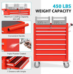 7 Drawers Rolling Tool Chest, Portable Storage Tool Box with Wheels, Tool Chest with Lock for Warehouse, Garage, Repair Shop and Tool Room