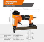 7116 Pneumatic 22 Gauge Stapler 3/8-Inch Crown 1/4-Inch to 5/8-Inch Length, Air-Powered Upholstery Stapler for Carpentry, Woodworking and DIY Projects