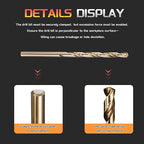 Drill Bit, #25 Cutting Diameter, 4341 HSS Gold Finish 135° Cutting Angle Number Jobber Bits - (Applications: for Drilling Soft Metal Plastic Wood), 10-Pieces