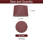 uxcell 10pcs 8" x 19" Sanding Belts 36 Grits Aluminum Oxide Abrasive Belt Sander Paper Sanding Papers for Metal Wood Grinding Polishing, Reddish Brown