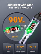 Test Light Automotive 5-90V Digital LED Light Tester with Voltage Display, Voltage Test Pen with Extended Spring Wire & Stainless Steel Probe, Circuit Tester for Car, RV, Fuse Voltage Systems (5-90V)